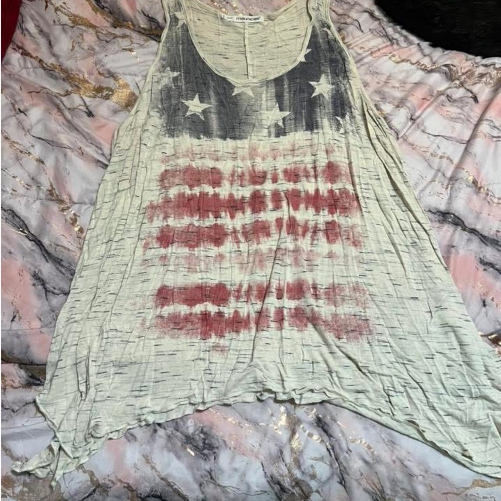 Women's Sleeveless Flag Print Top